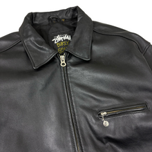 Load image into Gallery viewer, 1992 Stussy Burly Gear Leather Bing Jacket - L