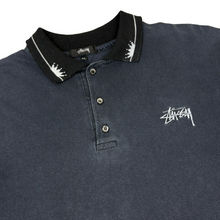 Load image into Gallery viewer, Late 80’s Stussy Crown Collar Long Sleeve Polo Shirt - XL