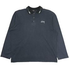 Load image into Gallery viewer, Late 80’s Stussy Crown Collar Long Sleeve Polo Shirt - XL